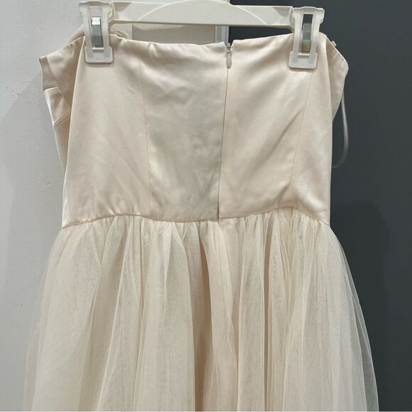 NWT Reformation Maxi Dress White Alouette Tulle Satin Strapless Bridal Wedding 4 - Picture 7 of 9